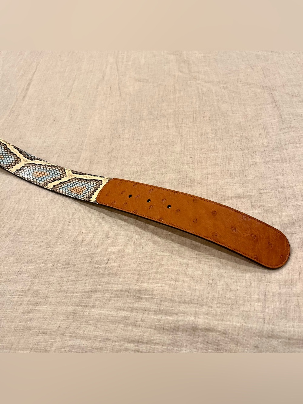 Gucci $2400 Exotic Ostrich/Python GG Marmont Belt, Size 70, 400593 - Picture 8 of 15
